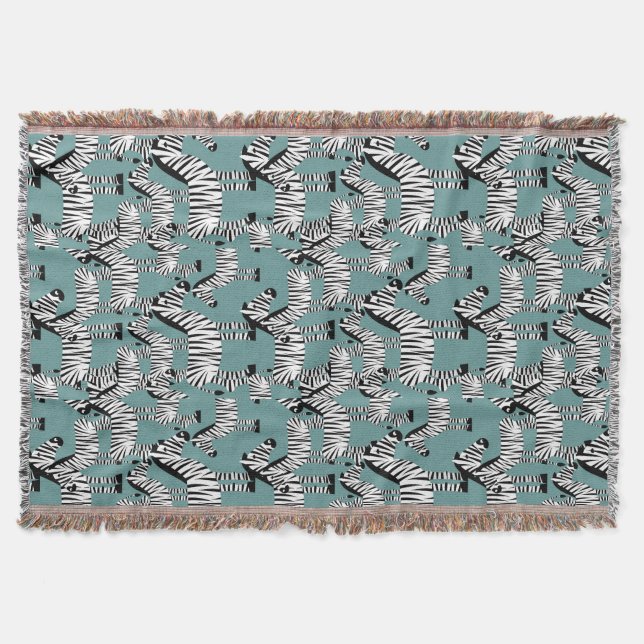 Manta Tejida Modelo de la cebra (Anverso)