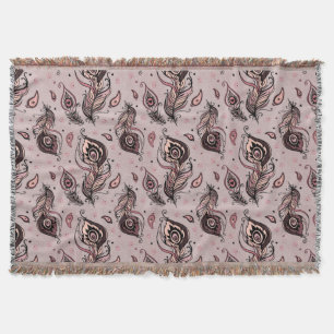 Manta Tejida Modelo de la pluma del pavo real