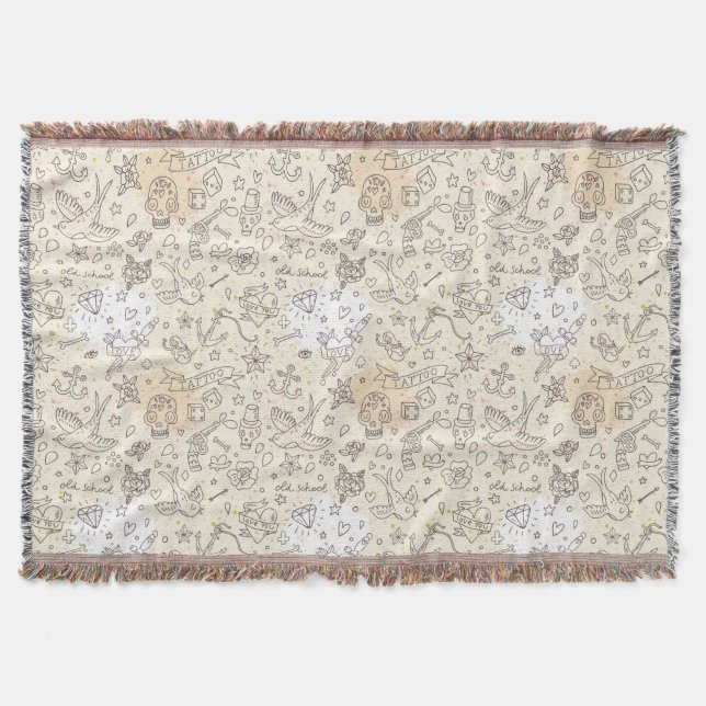 Manta Tejida Modelo del concepto del tatuaje (Anverso)