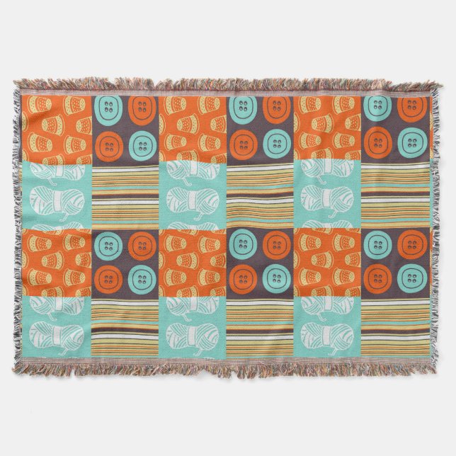 Manta Tejida modelo del Estallido-arte - cosiendo (Anverso)