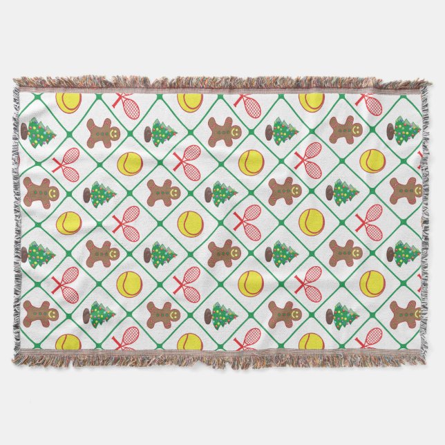 Manta Tejida Modelo del navidad del tenis (Anverso)