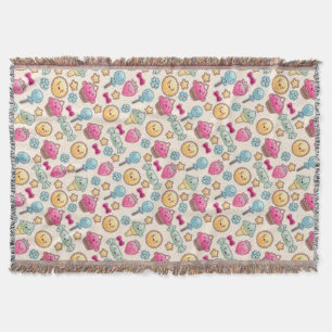 Manta Tejida Modelo del niño de Kawaii con doodles lindos