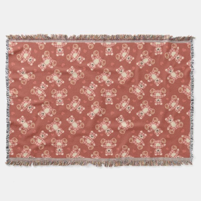 Manta Tejida modelo del remiendo del oso (Anverso)