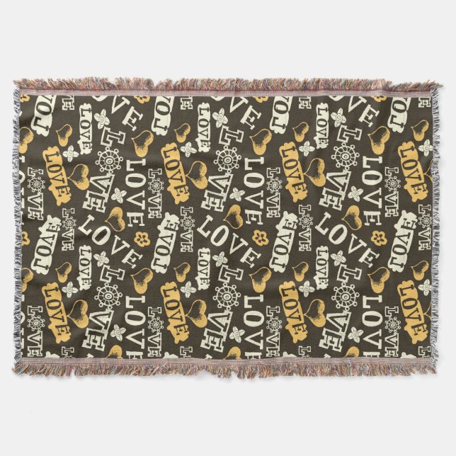 Manta Tejida Modelo dibujado mano del amor (Anverso)