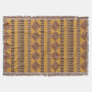 Manta Tejida modelo geométrico tribal africano étnico