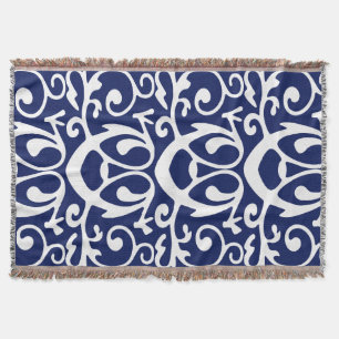 Manta Tejida Modelo moderno elegante adornado de los azules