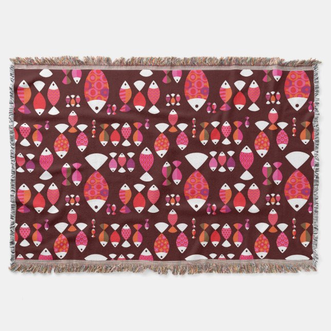 Manta Tejida Modelo subacuático de los pescados retros (Anverso)