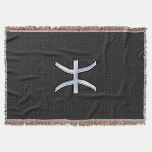 Manta Tejida Modern Pisces Zodiac Sign Black Snake Skin style