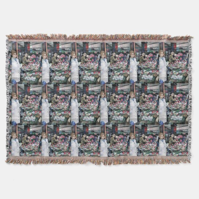 Manta Tejida Momento mágico en el mercado de Misloc (Anverso)