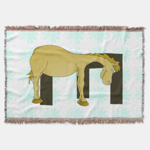 Manta Tejida Monograma E de Personalizado lindo Pony