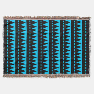 Manta Tejida Montañas aztecas - Azul negro y cielo