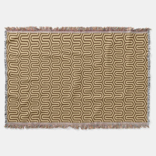 Manta Tejida Motif egipcio Deco - caramelo y chocolate