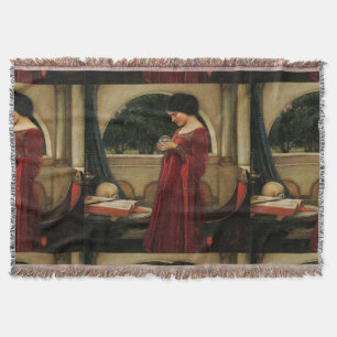 Manta Tejida Mujer Bola de Cristal Pintura de Waterhouse