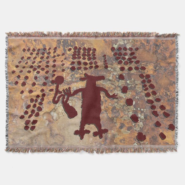 Manta Tejida Mujer y coyote de la araña (Anverso)