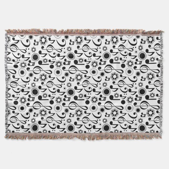 Manta Tejida Music Notes and Clefs Musician Gift (Anverso)