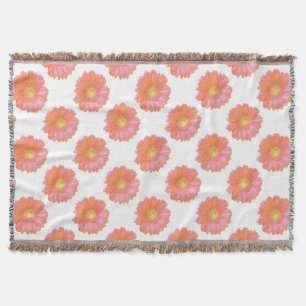 Manta Tejida Naranja gerbera daisy