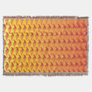 Manta Tejida Naranja oriental Doble llama Patrón Paisley persa