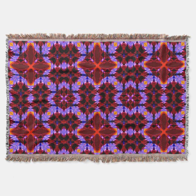 Manta Tejida Nativo americano moderno 1 Throw Blanket (Anverso)