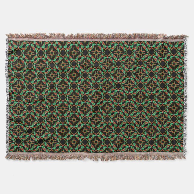 Manta Tejida Navidades celtas Holly Wreath Pattern (Anverso)
