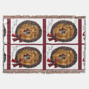 Manta Tejida Navidades Chow Chow
