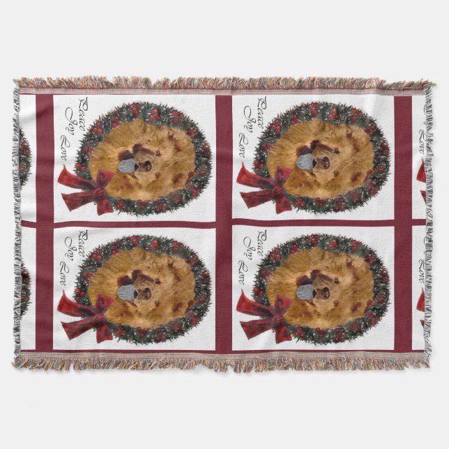 Manta Tejida Navidades Chow Chow (Anverso)