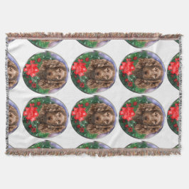 Manta Tejida Navidades de Boykin Spaniel
