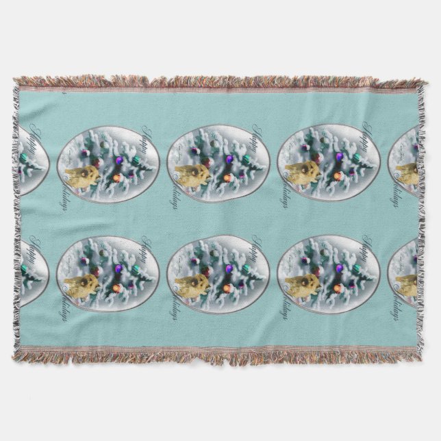 Manta Tejida Navidades de Cairn Terrier (Anverso)