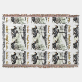 Manta Tejida Navidades de Dachshund