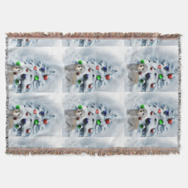 Manta Tejida Navidades de Dandie Dinmont