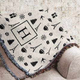 Manta Tejida Navidades de París | Monogramado