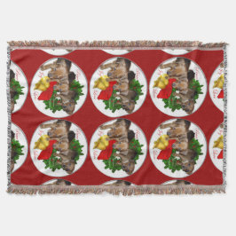 Manta Tejida Navidades de Pinscher Puppies alemanes