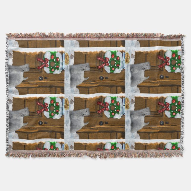 Manta Tejida Navidades de Sealyham Terrier (Anverso)