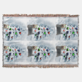 Manta Tejida Navidades de Silky Terrier