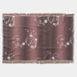 Manta Tejida Navidades de Swirls Blancas Marrones Metálicos