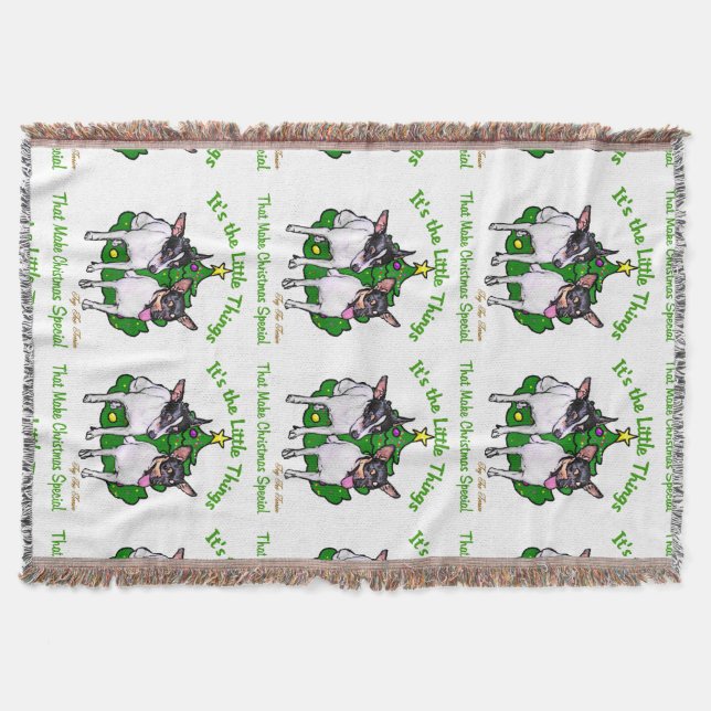 Manta Tejida Navidades de Toy Fox Terrier (Anverso)