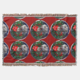 Manta Tejida Navidades de Weimaraner