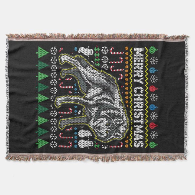 Manta Tejida Navidades feos Sweater Wildlife Series (Anverso)