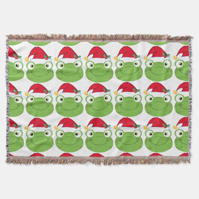 Manta Tejida Navidades Frog Throw Blanket (Anverso)