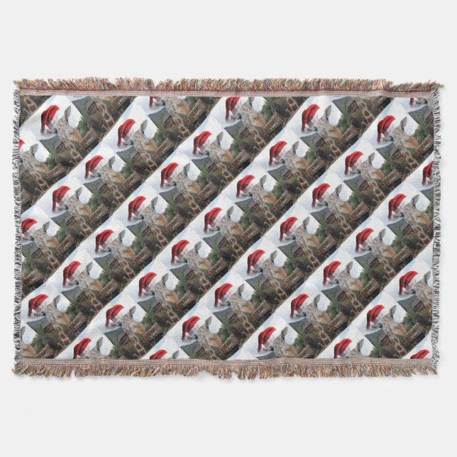 Manta Tejida Navidades Giraffe (Anverso)