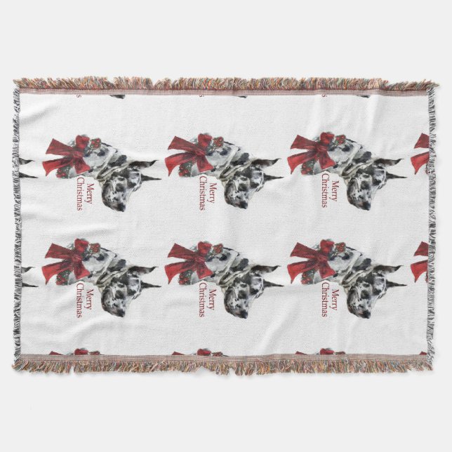 Manta Tejida Navidades Harlequin Great Dane (Anverso)