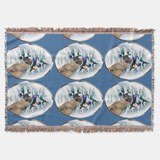 Manta Tejida Navidades Mastiff de Inglaterra (Anverso)