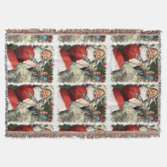 Manta Tejida Navidades Wolfhound de Irlanda (Anverso)