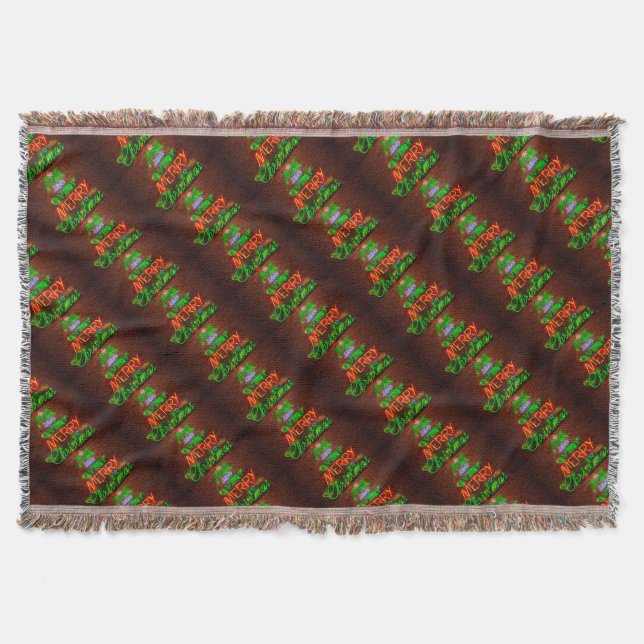 Manta Tejida Neon Tiene Una Feliz Navidad (Anverso)