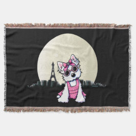 Manta Tejida Noche de París Olivia Westie Throw Blanket