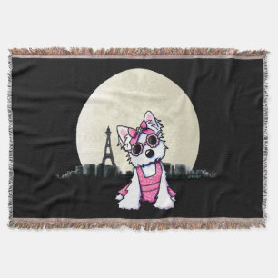 Manta Tejida Noche de París Olivia Westie Throw Blanket