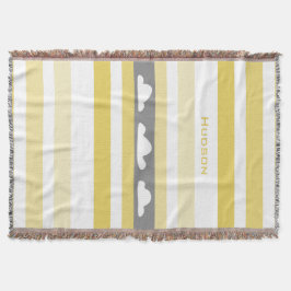 Manta Tejida Nubes rayadas amarillas amarillas personalizadas y