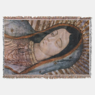 Manta Tejida Nuestra Señora Virgen de Guadalupe Tilma Bust Blan