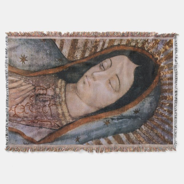 Manta Tejida Nuestra Señora Virgen de Guadalupe Tilma Bust Blan (Anverso)