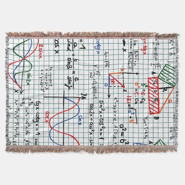 Manta Tejida Números de fórmulas de la matemáticas (Anverso)