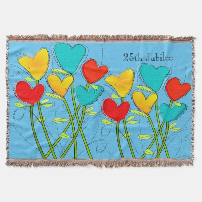 Manta Tejida Nuns 25º Jubileo Plateado Tejido Blanquete Azul Fl (Anverso)